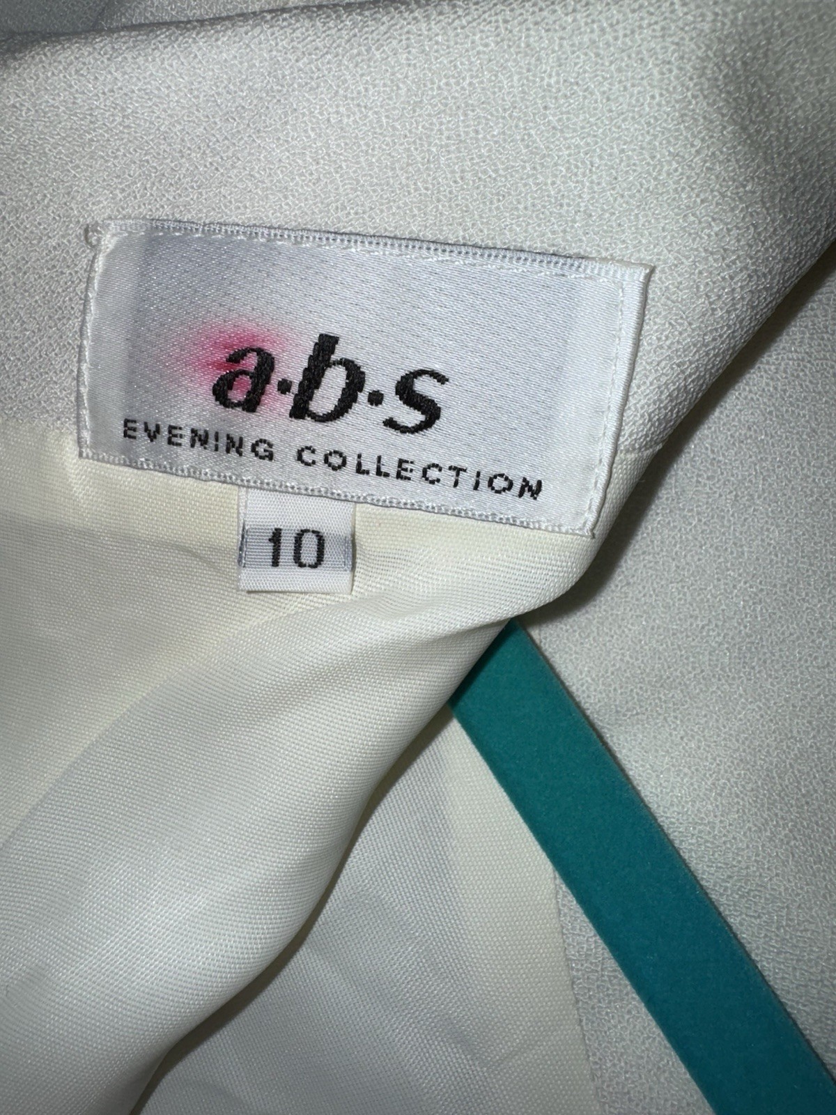 Vintage 1990’s ABS Cream Cocktail Dress Size 10 Elegant