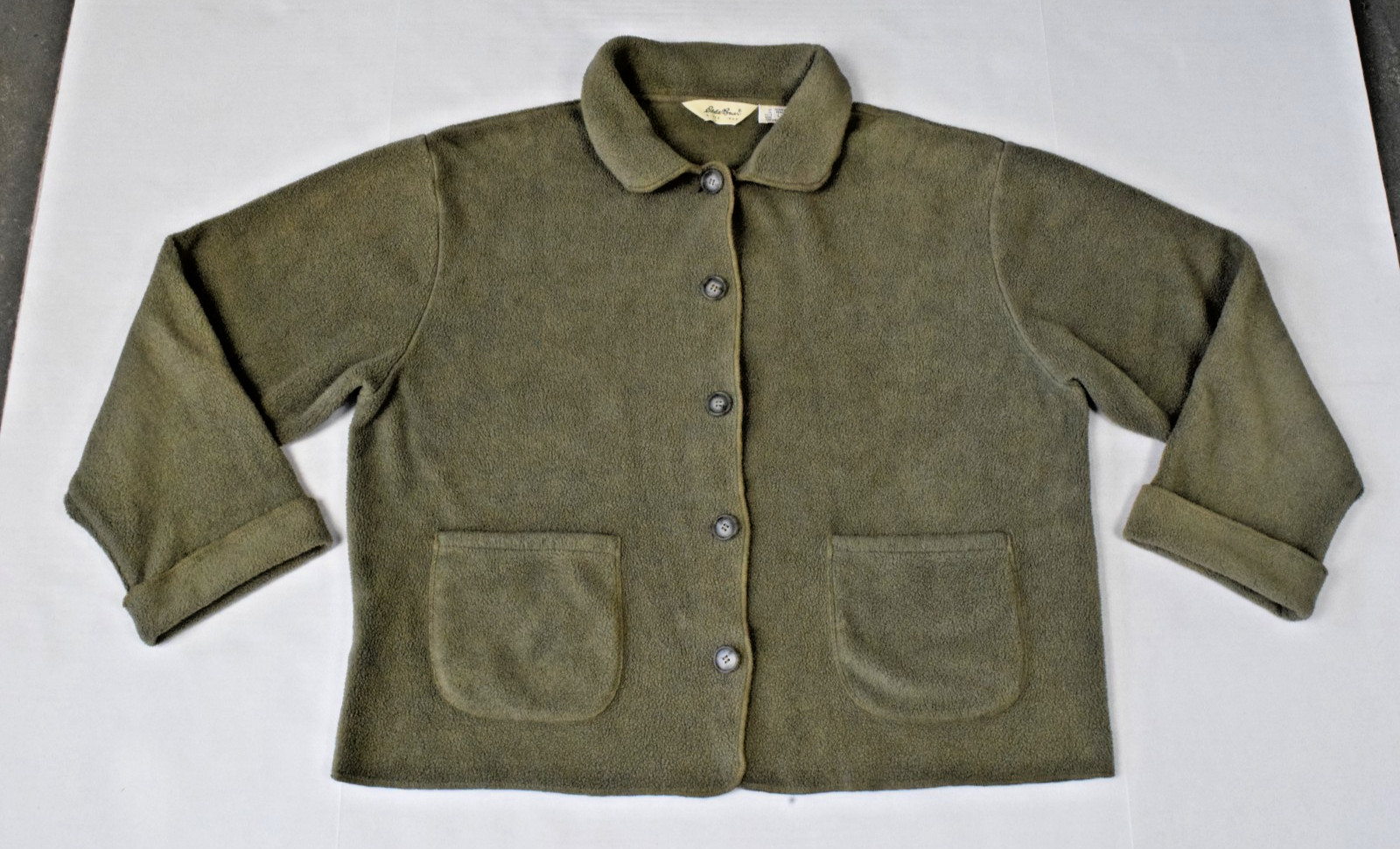 Vintage Fleece Jacket Eddie Bauer Size L 90s Sage Green All Season Made USA