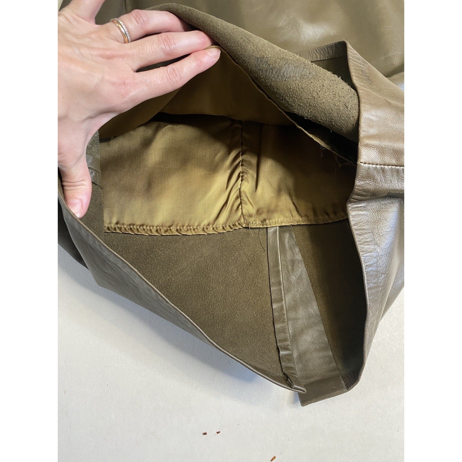 Firenze Leather Pencil Skirt Womens Size 12 Waist 28.5″ Vintage 80s Retro USA