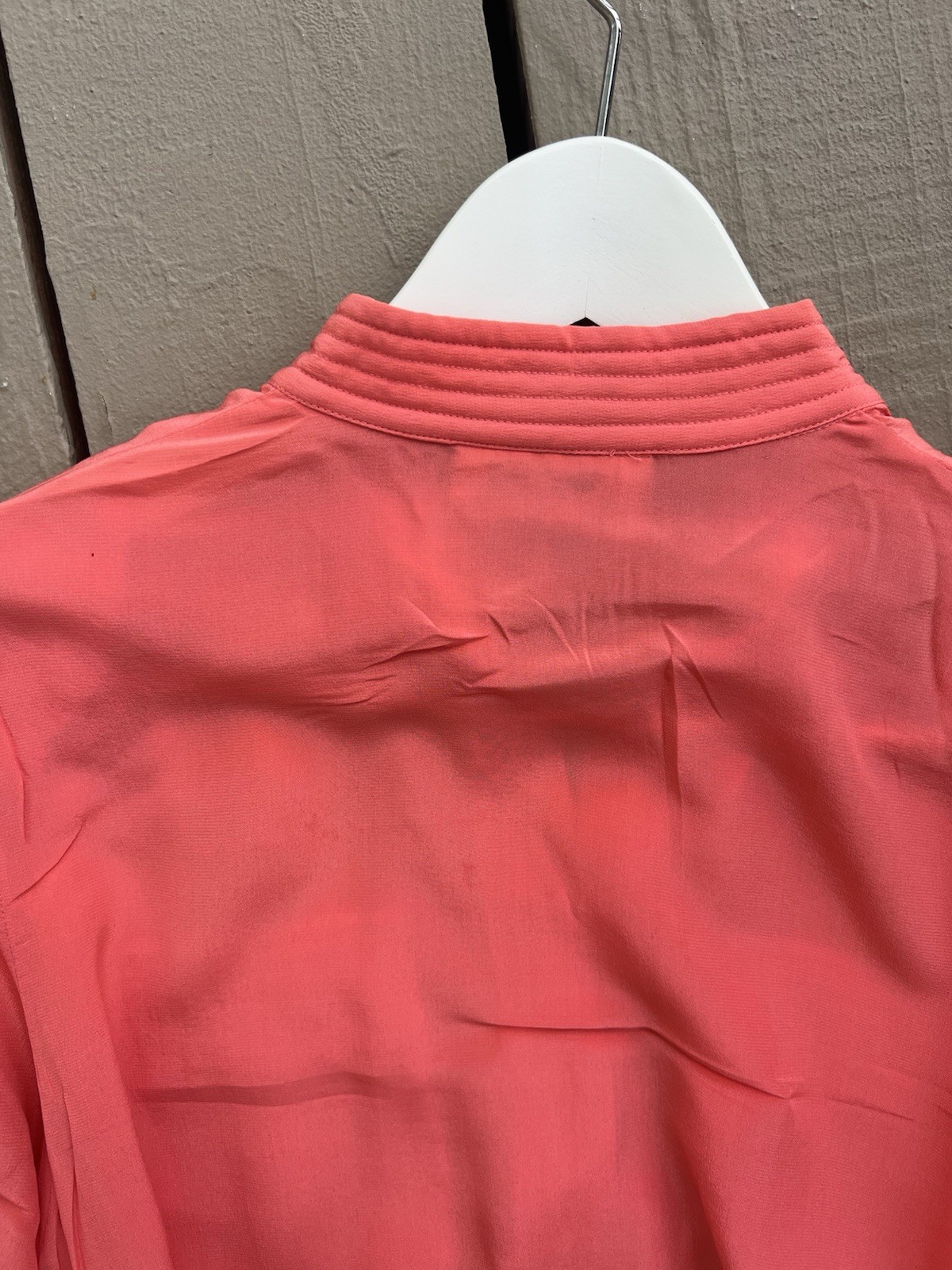 Vintage CASI Peach Orange Front Pockets Belted 100% Silk Women’s Dress Sz 10