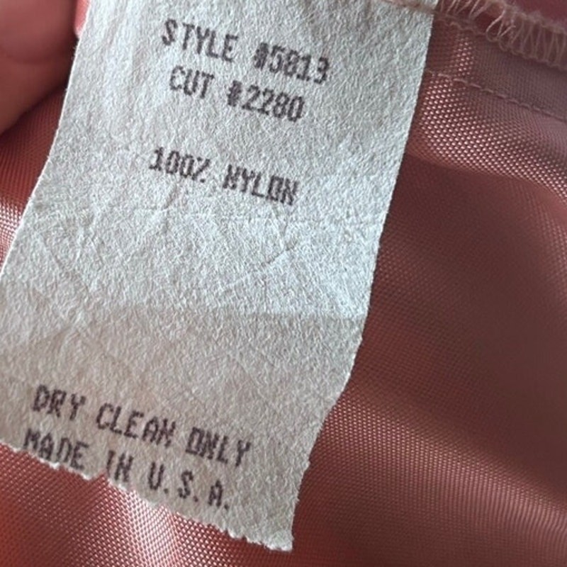 Vintage Cachet by Bari Protas Pink Lace Midi Dress Cape Collar USA Made 7/8