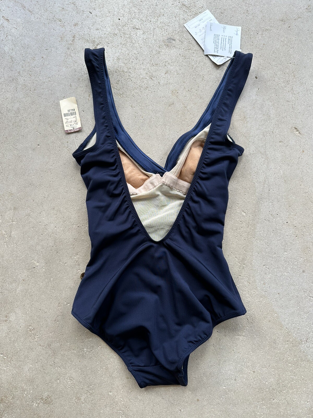 1990s Gottex One Piece Swimsuit Lycra Sensations Floral Buttons Resort 6 80s VTG