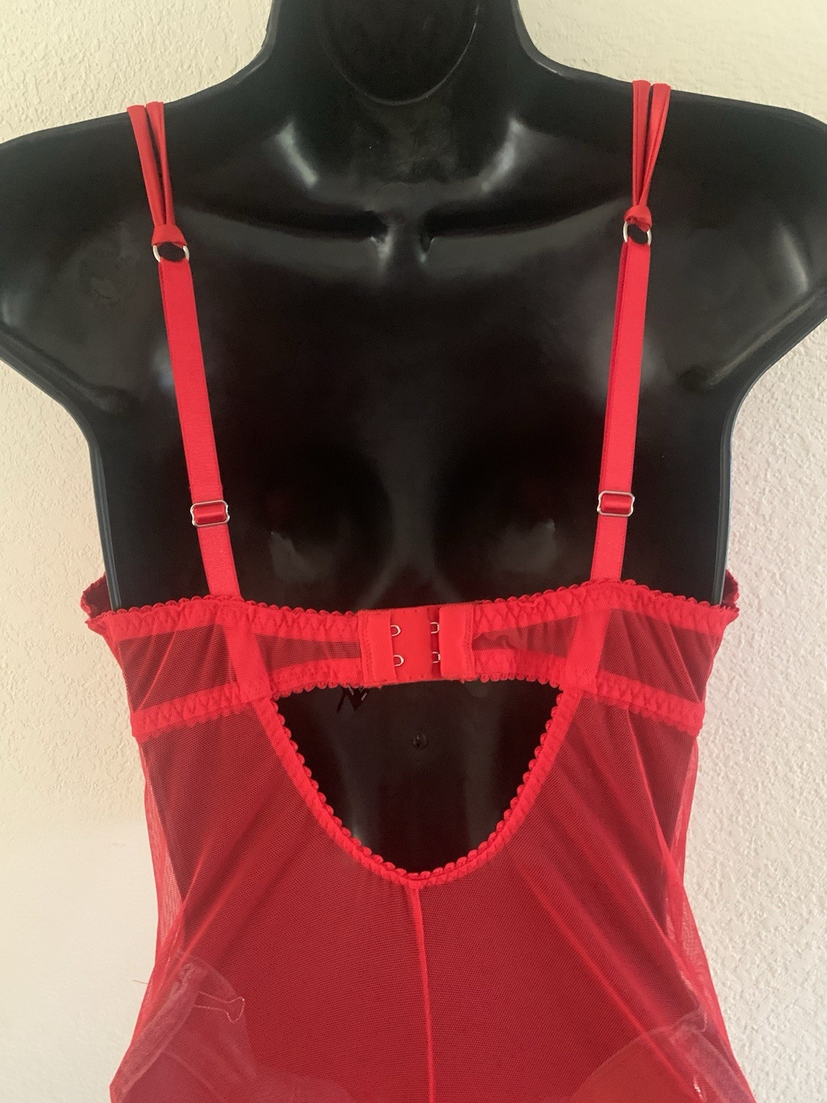 Vtg Victoria’s Secret Sexy RED Jingle Bell Holiday Lingere Size 36C & Stockings