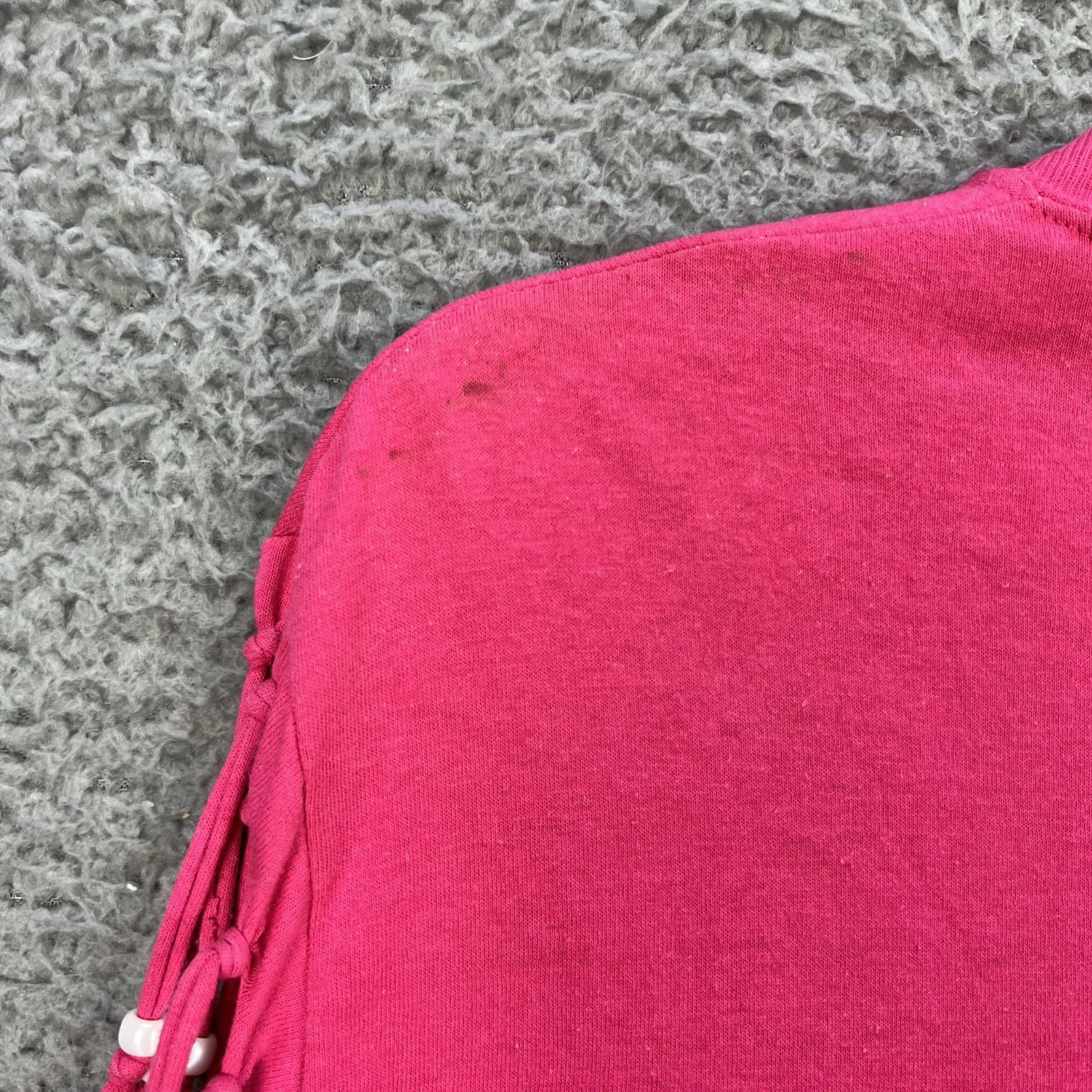Vtg 1985 Florida Destination Shirt Women’s Large Pink Beaded Retro Beach Casual