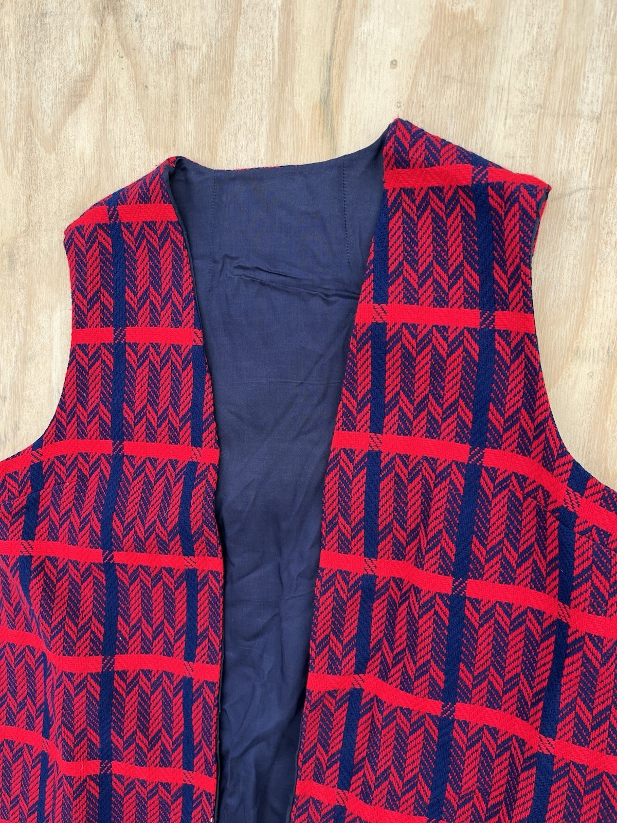 Vintage 60s 70s Vest Dress Top Hippy Boho Twill Knit Mod GoGo Disco Psychedelic