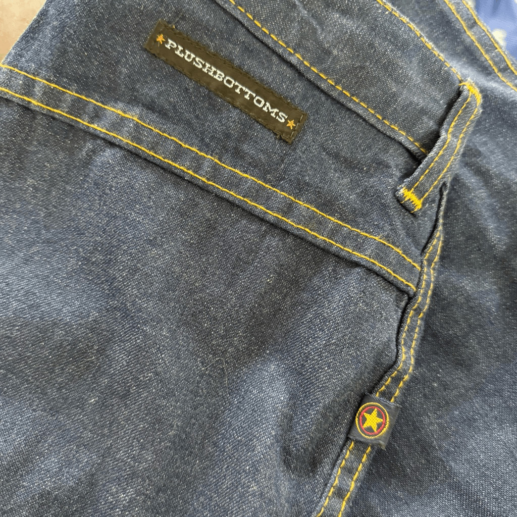 NWT NOS Vintage 70s PlushBottom Wide Leg High Rise Jeans 26 X 35