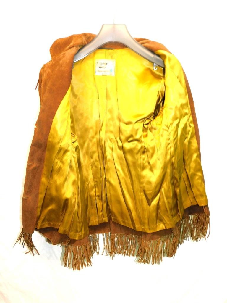 Vintage Pioneer Wear M Brown Suede Western Fringe Coat Woman Rockabilly Rodeo