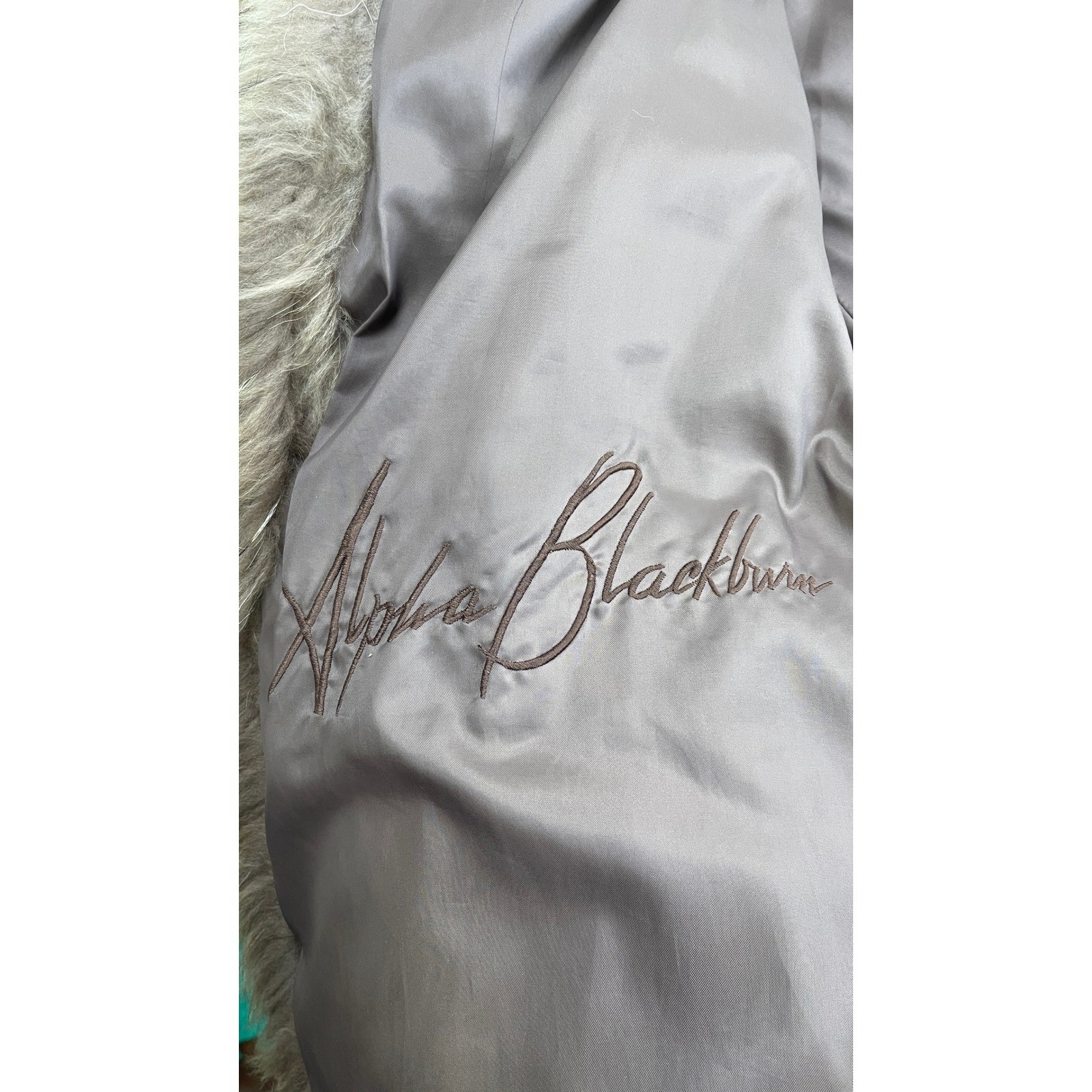 L.S. Ayres Furs Vintage Natural Fur Long Coat Brown Tan Black Shawl Collar 48in
