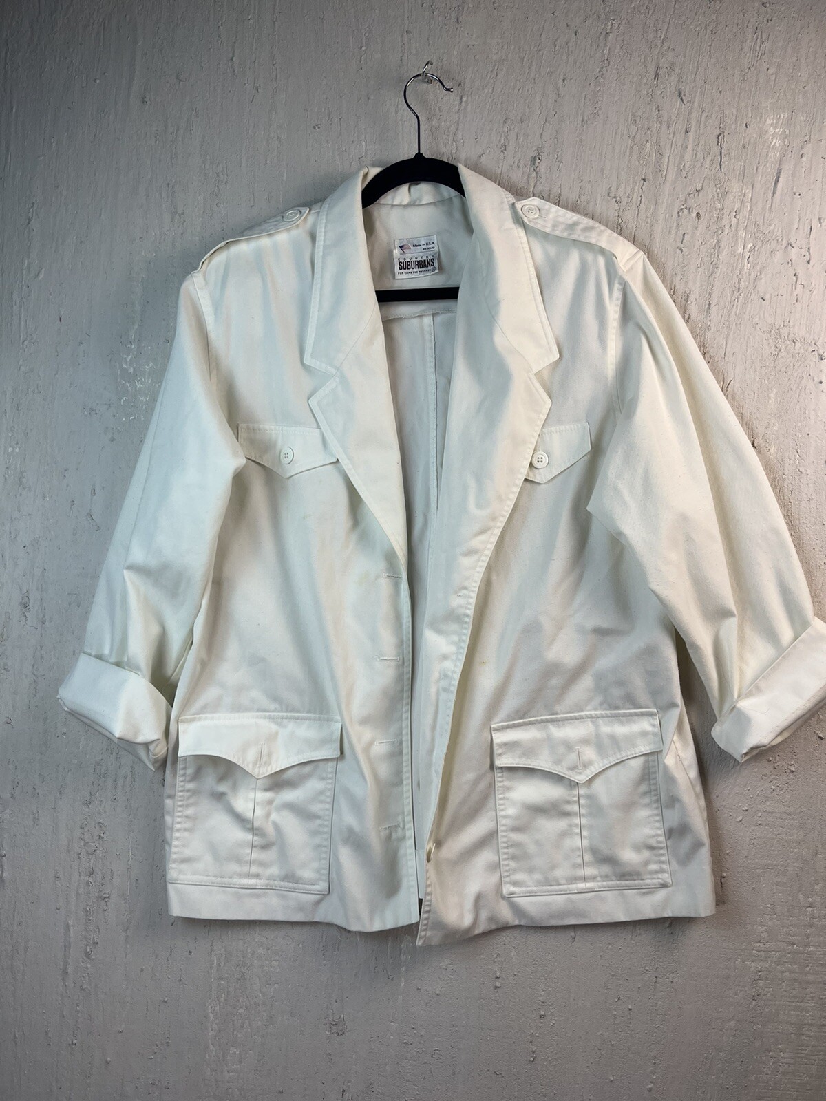 Vintage Country Suburbans Blazer White, Made In USA Sz 16 Union Made 80s 90s