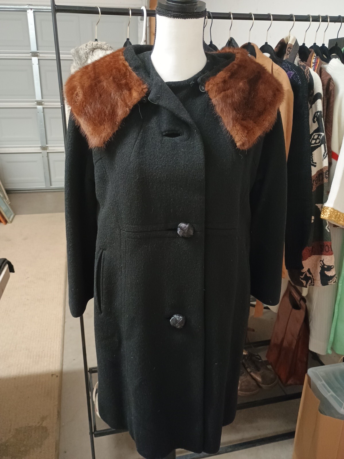 VINTAGE WOOL/FUR COAT
