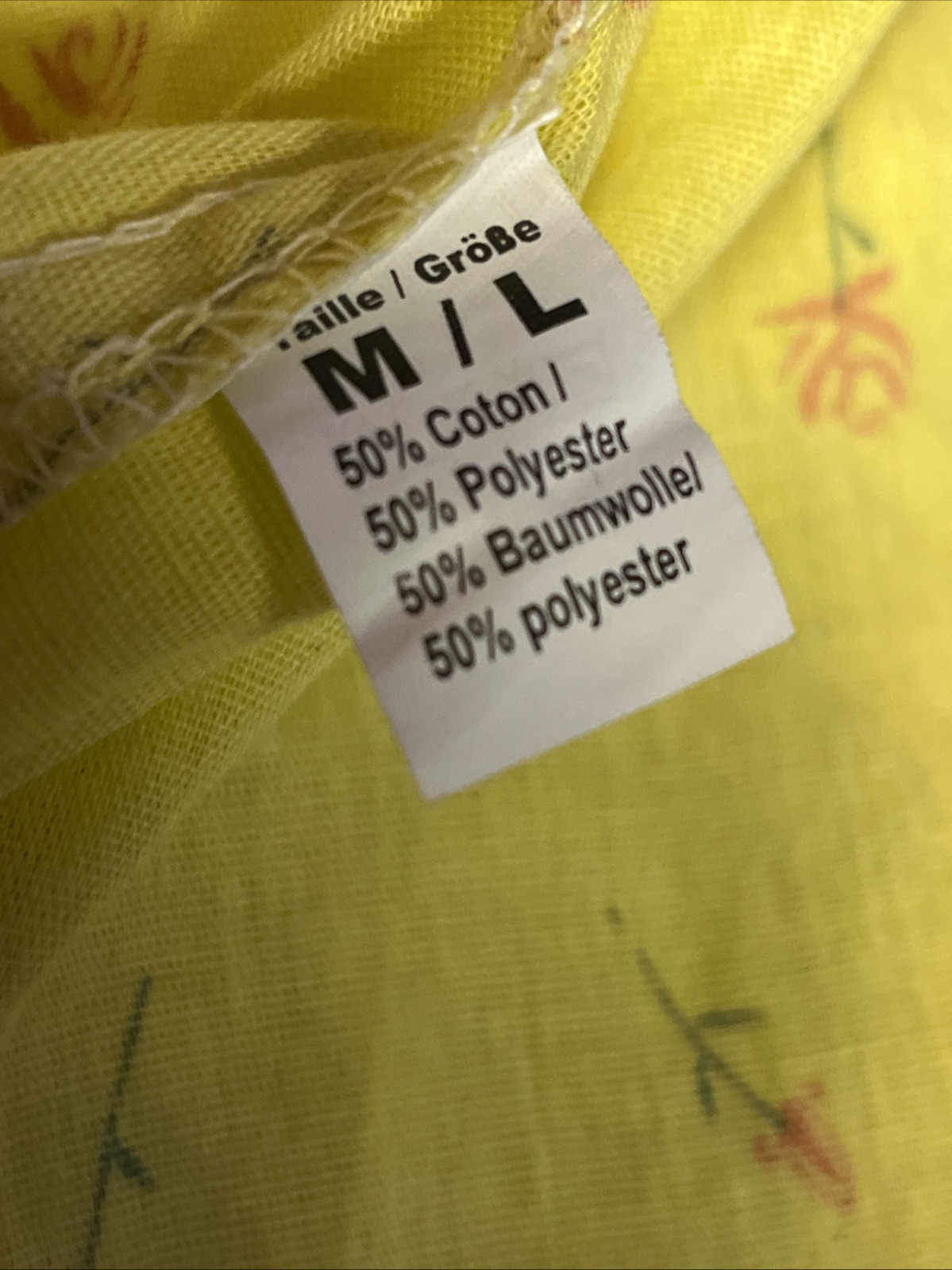 Ted Lapidus” Promotional Robe Yellow Rose Terrycloth Trim Designer Missing Belt