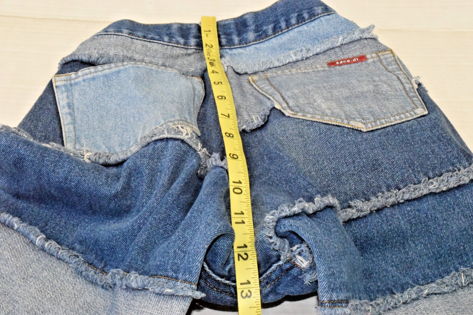 Vintage Jeans Zana Di Size 3 90s Y2K Shades of Blue Patchwork Made Hong Kong