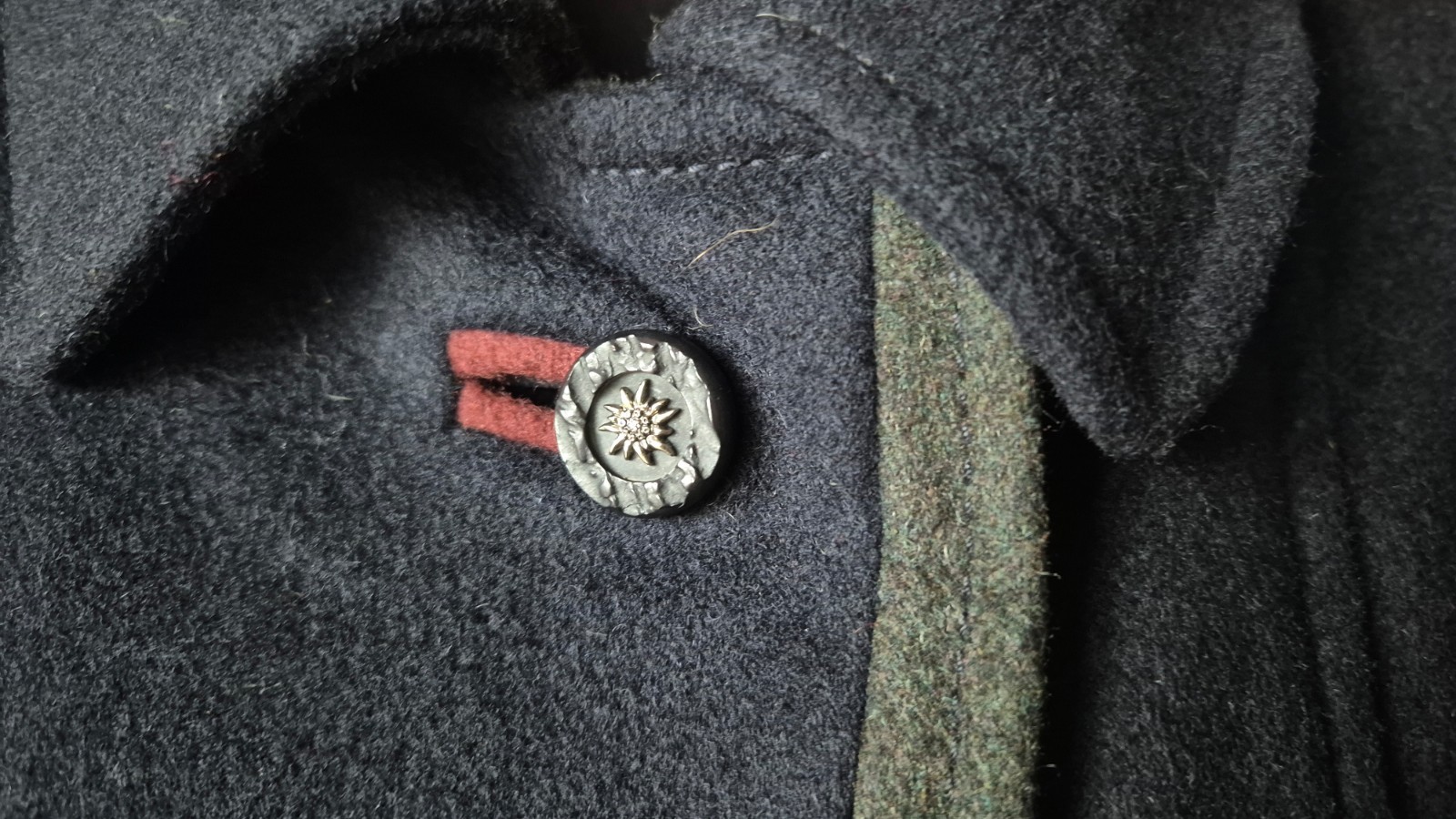 Loden vintage blue-green wool alpaca coat