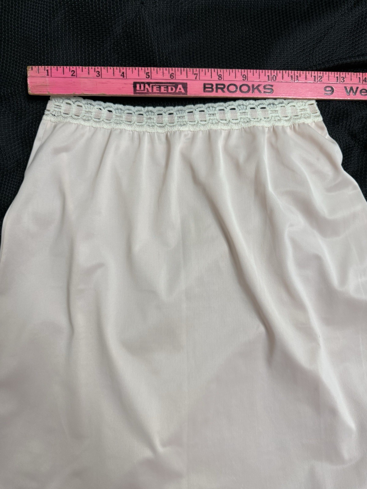 Vtg Olga Half Slip Camisole Cami Top Set Secret Hug Lace Band Pink White S 32 34