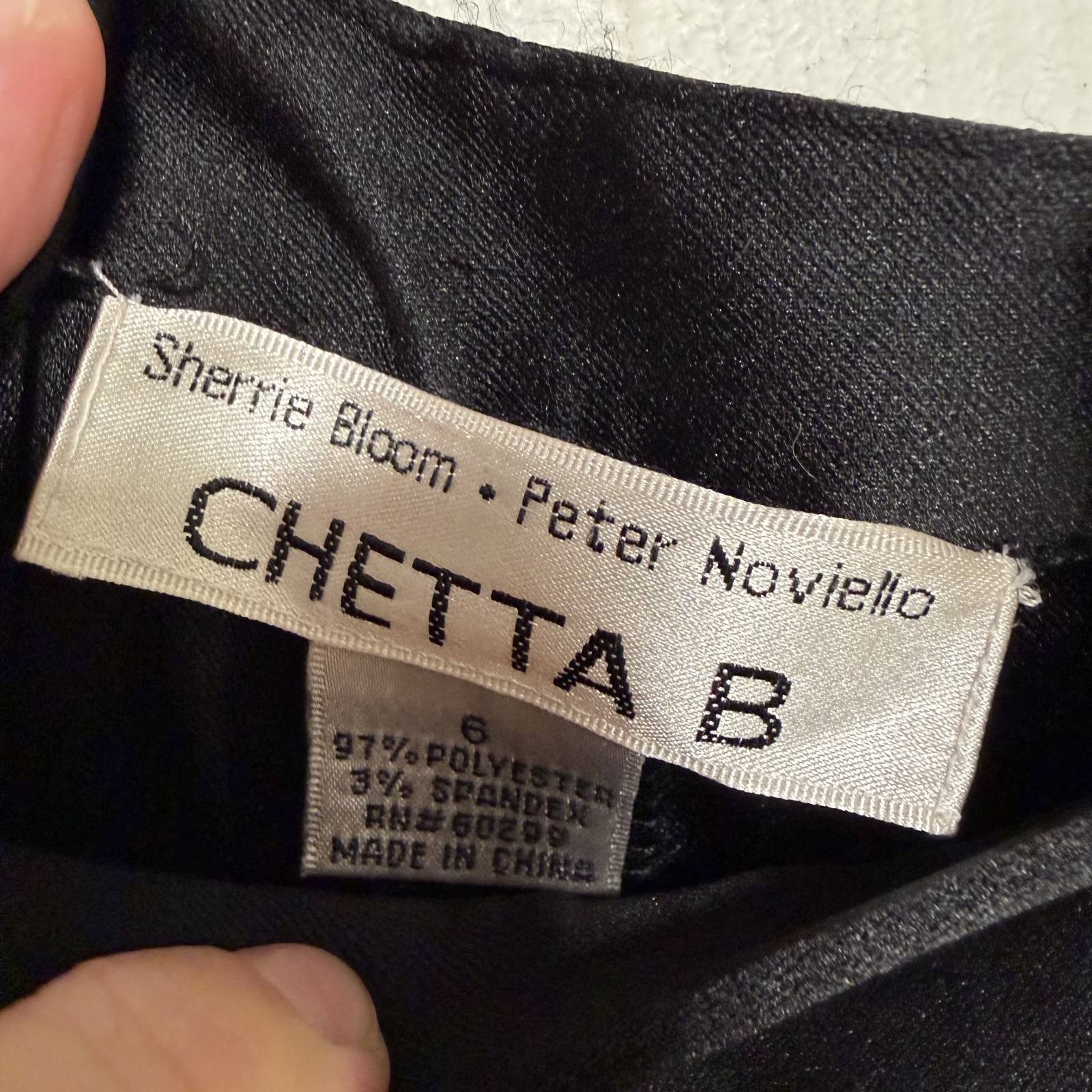 Vintage Chetta B Women’s Black Spandex Blend Sleek Side Zip Casual Pants Size 6