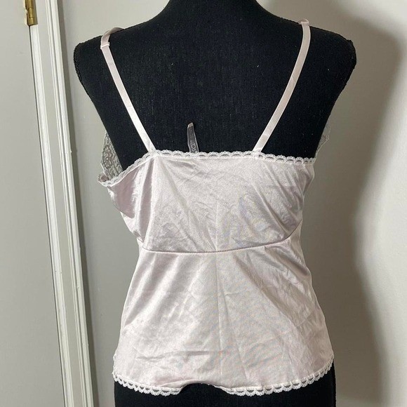 lilac/pinkish purple lace cami top vintage made in usa