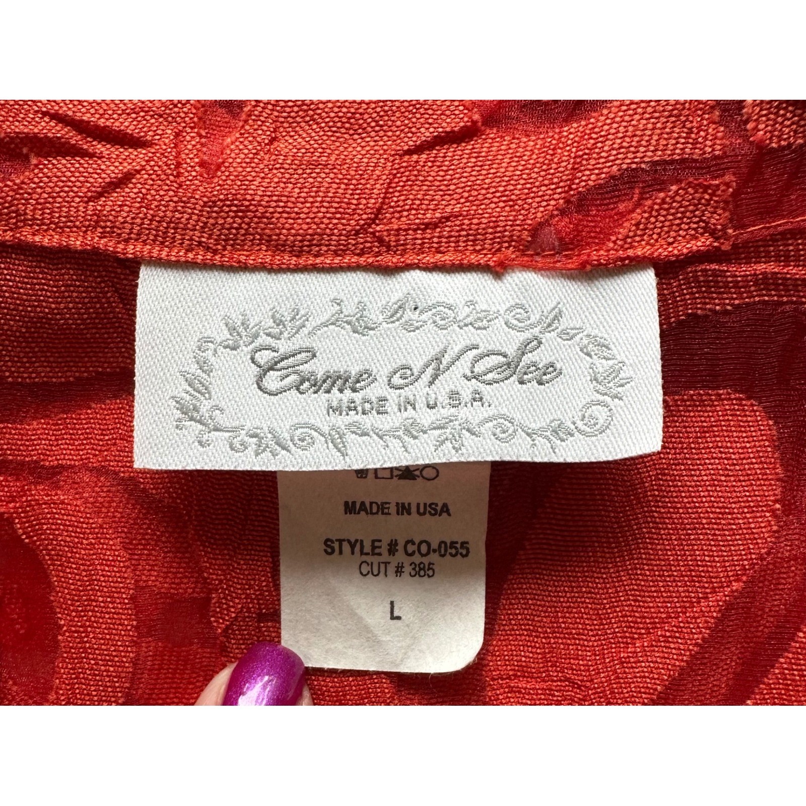Vintage Come N See Tunic Top Dress Large Orange Burnout Sheer Boho Art to Wear