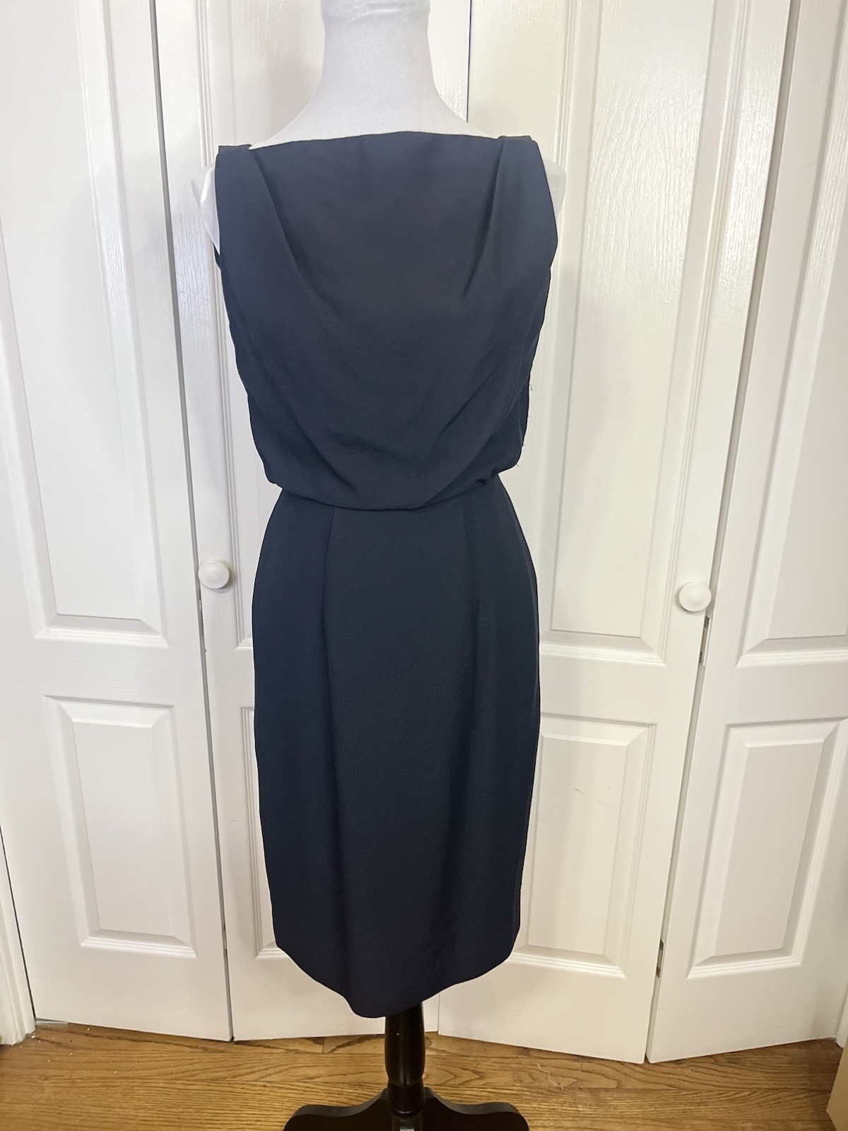 Vintage 1950s-60s Lilli Diamond Black Crepe Cocktail Dress Sz 4 Old Hollywood