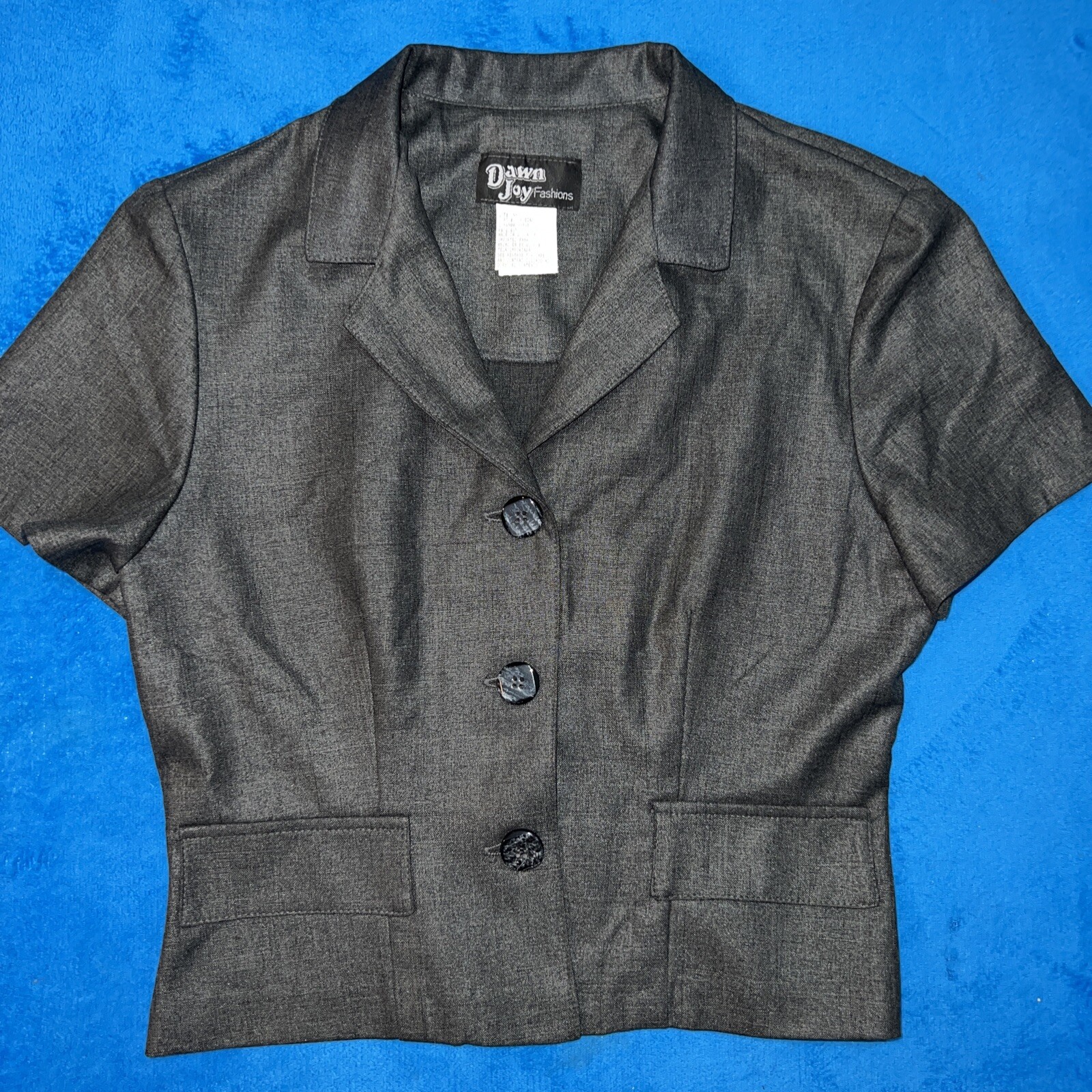 Vintage Dawn Joy Fashions Short Sleeve Top, Blazer, Blouse, Women’s Size 7/8