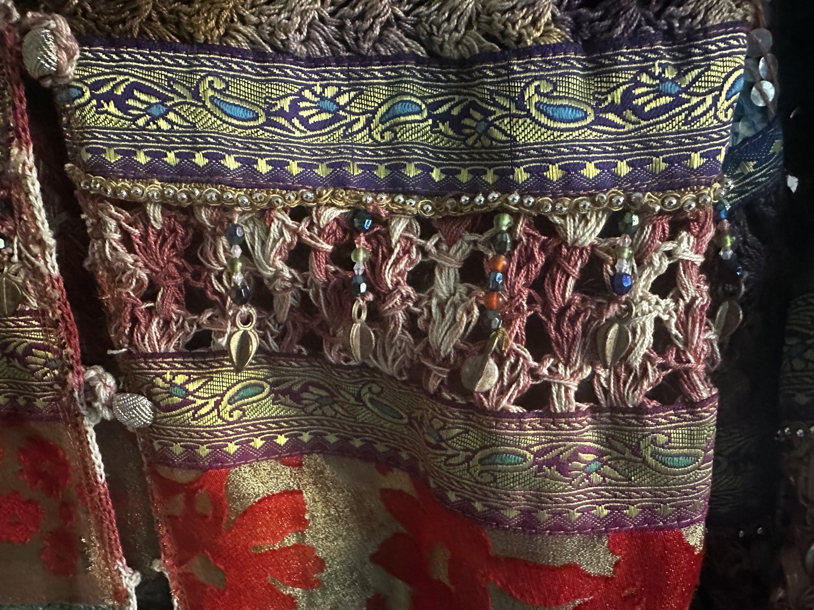 Vintage Multicolor Sequin Beaded Studded Blouse Jacket Size L 80s/ 90s