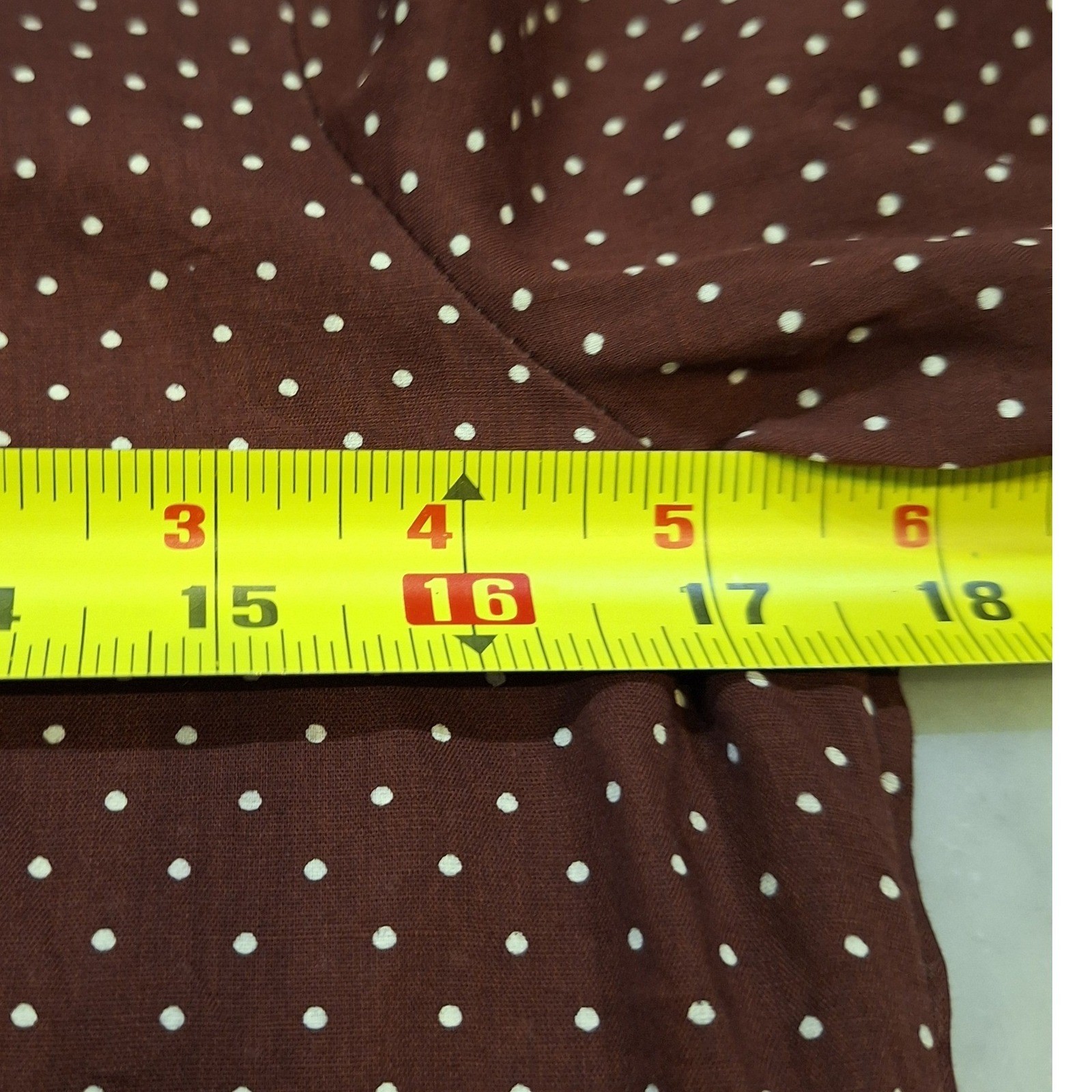 Vtg 70s Teddi of California Sz 10 (S-M) Brown Polka Dot Western Piping Shirt
