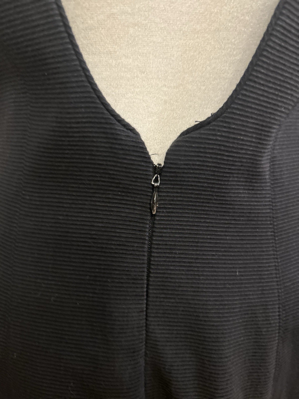 Vintage Barboglio Cristina Jan Dress Black Plunge Back Ribbed 8
