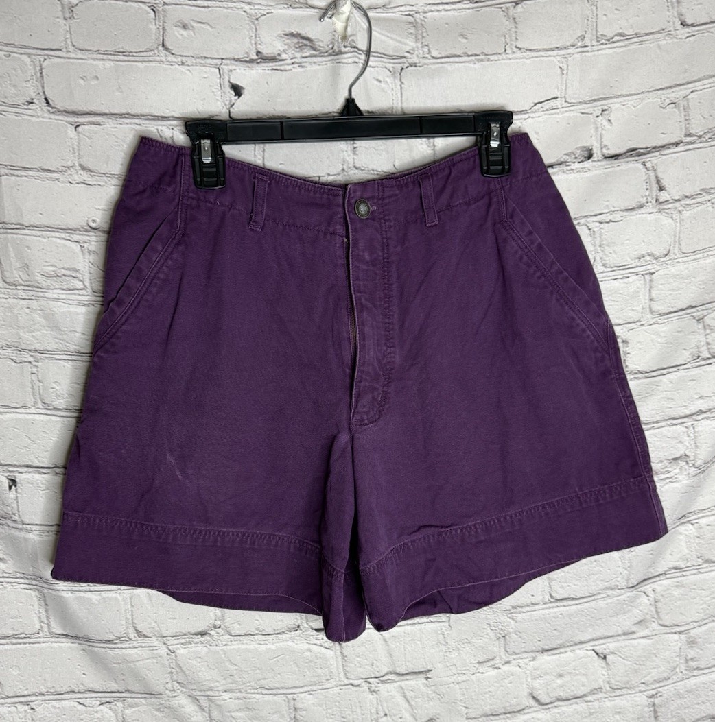 Patagonia Vtg 90s Wm’s Cotton High Rise Stand Up Shorts Purple Size 14