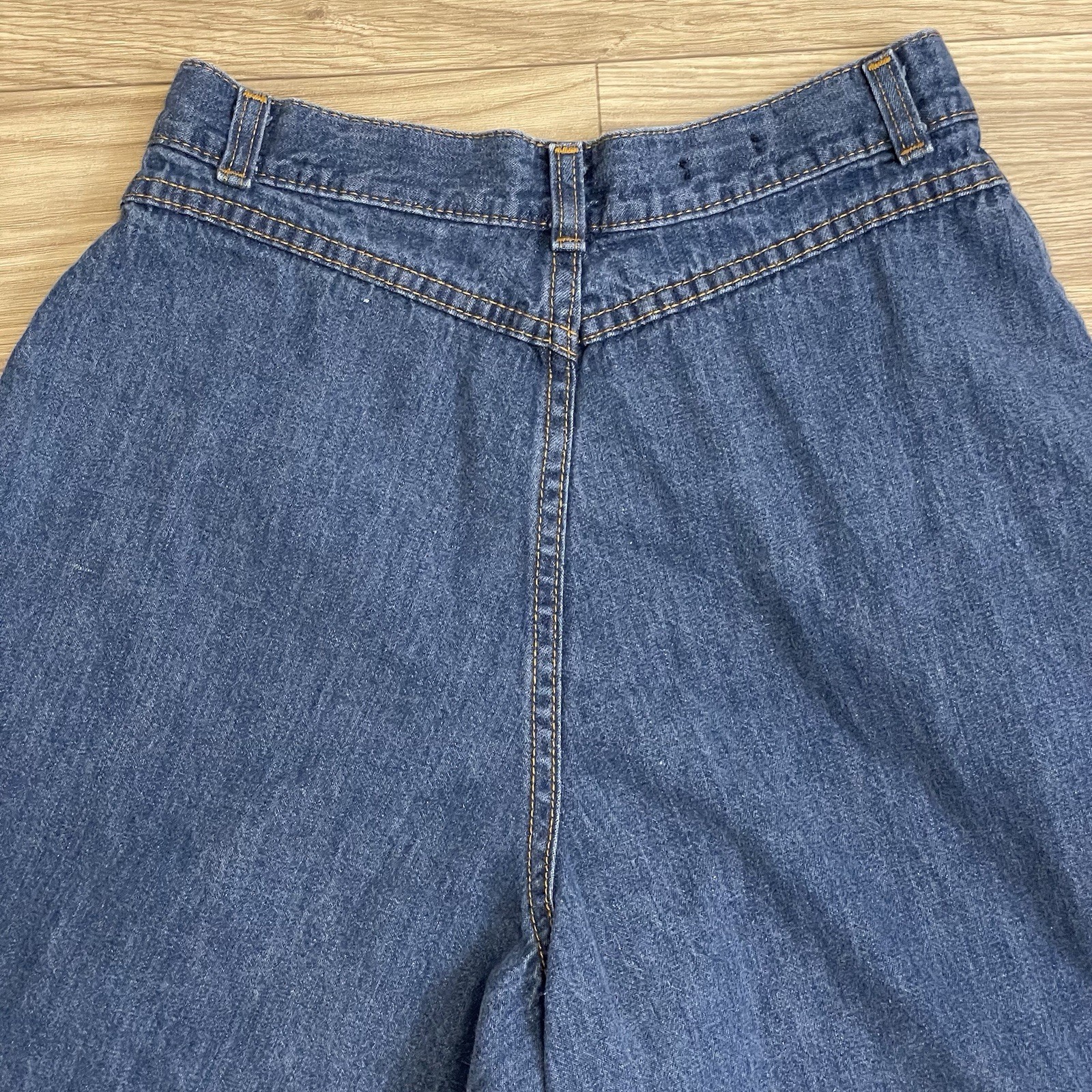 Levi’s Vintage 1970s Blue Denim High Waisted Wide Leg Culottes Jean Shorts sz 12