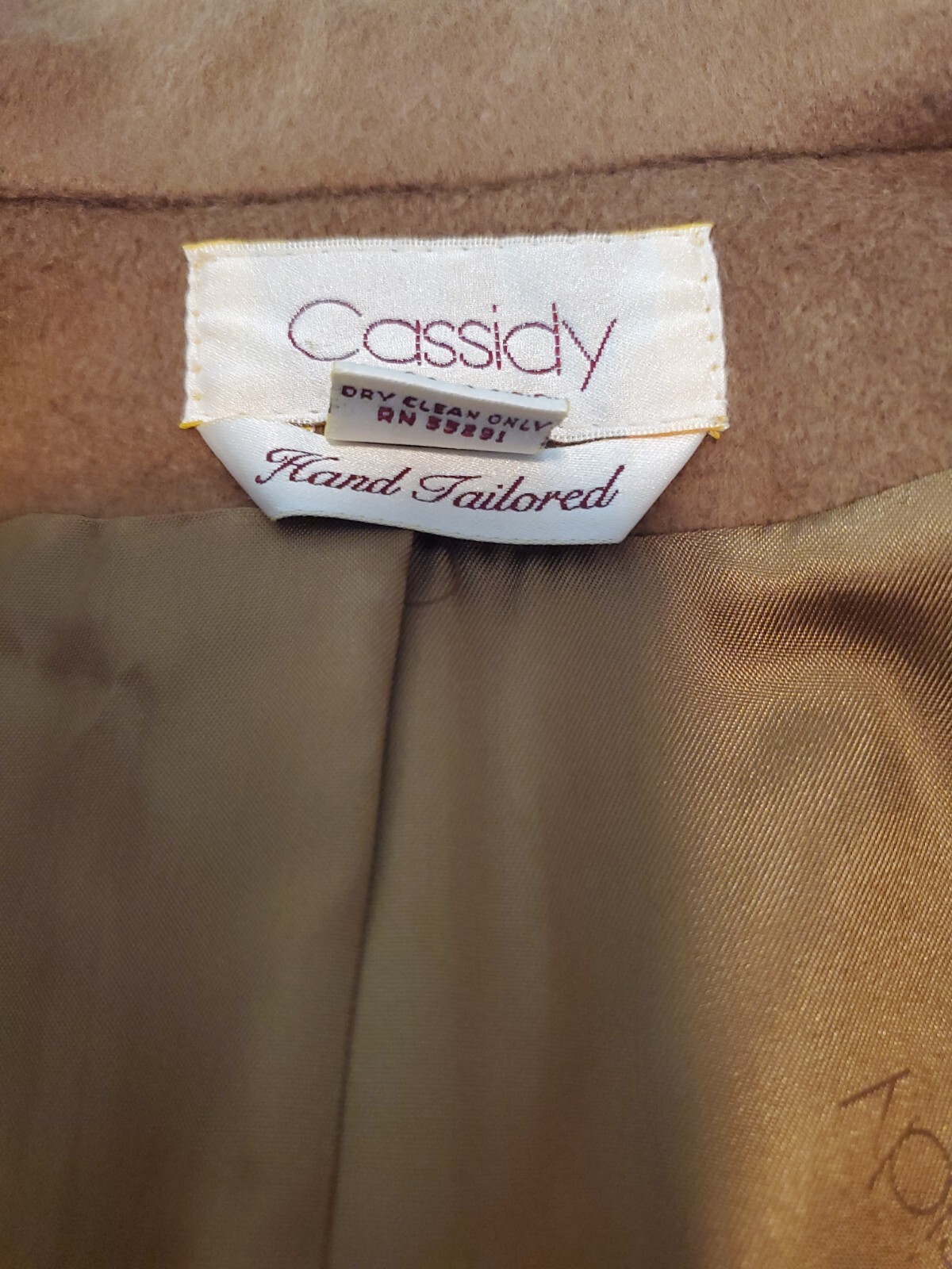 VTG Cassidy 100% Wool Coat Hand Tailored Double Breasted Coat Biege Size 6