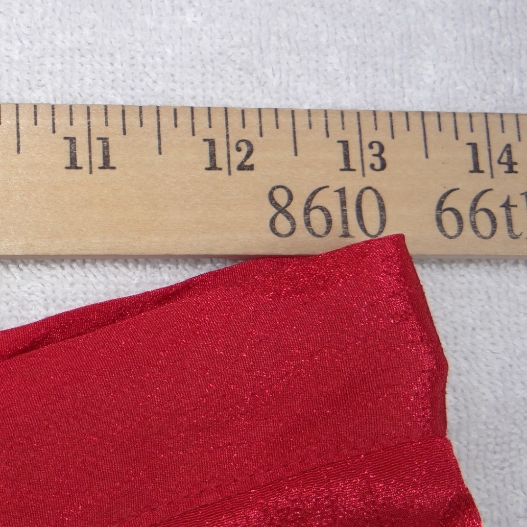 Vintage Galina Red Satin Polka Dot Jacquard Top and Midi Skirt Set Size 10