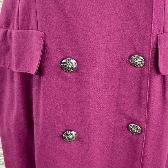 Vintage Jessica Cole Magenta Collared Double Breasted Midi Dress Size 10