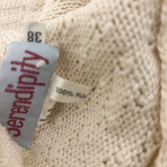 Cotton Cable Knit Sweater Cream Cottagecore