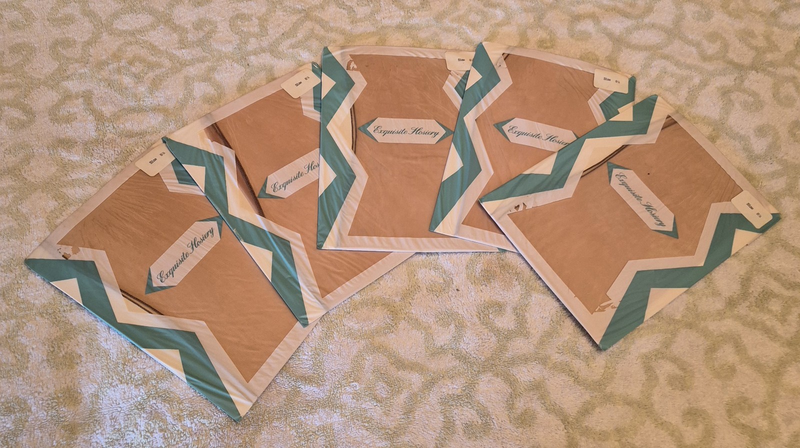 Vintage Lot of 5 Exquisite Hosiery Nylon Stockings Dark Seam 8 1/2