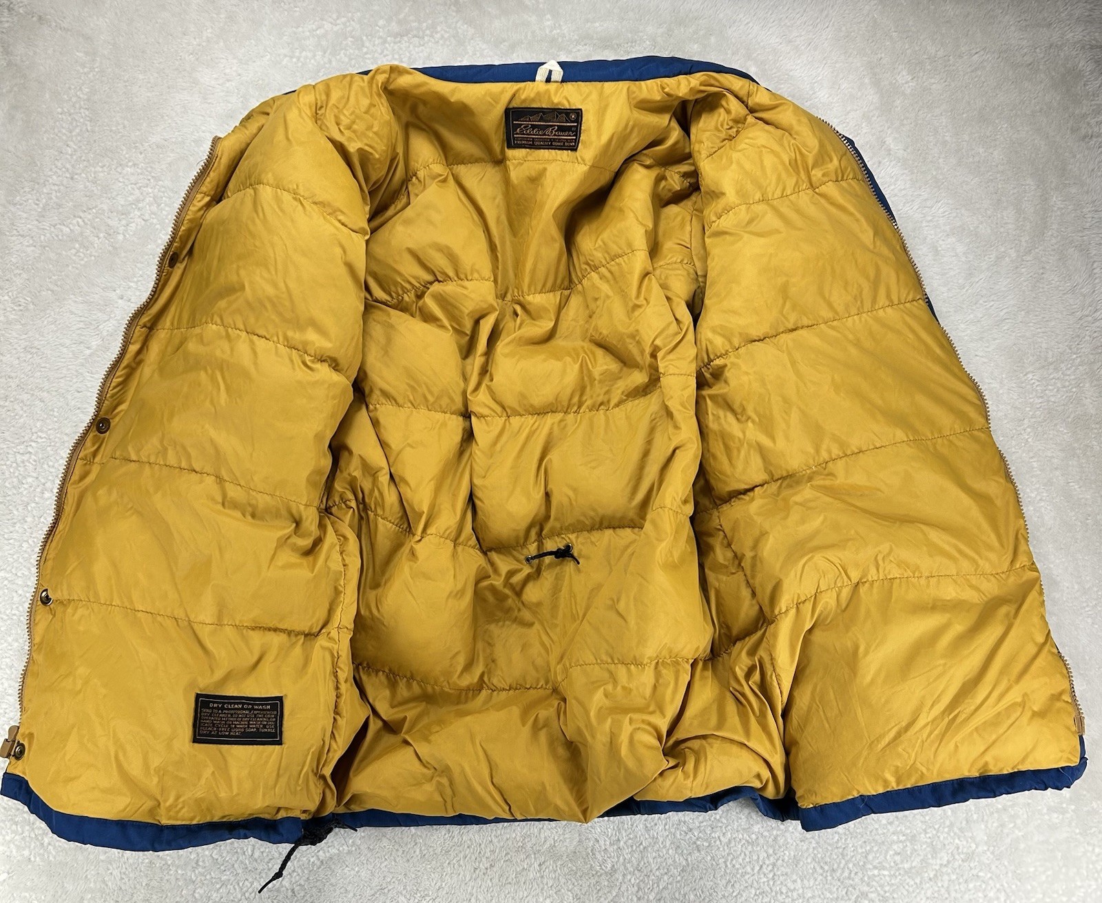 Eddie Bauer Vintage Goose Down Parka Lg Womens Blue Coat Jacket Puffer 70’s READ