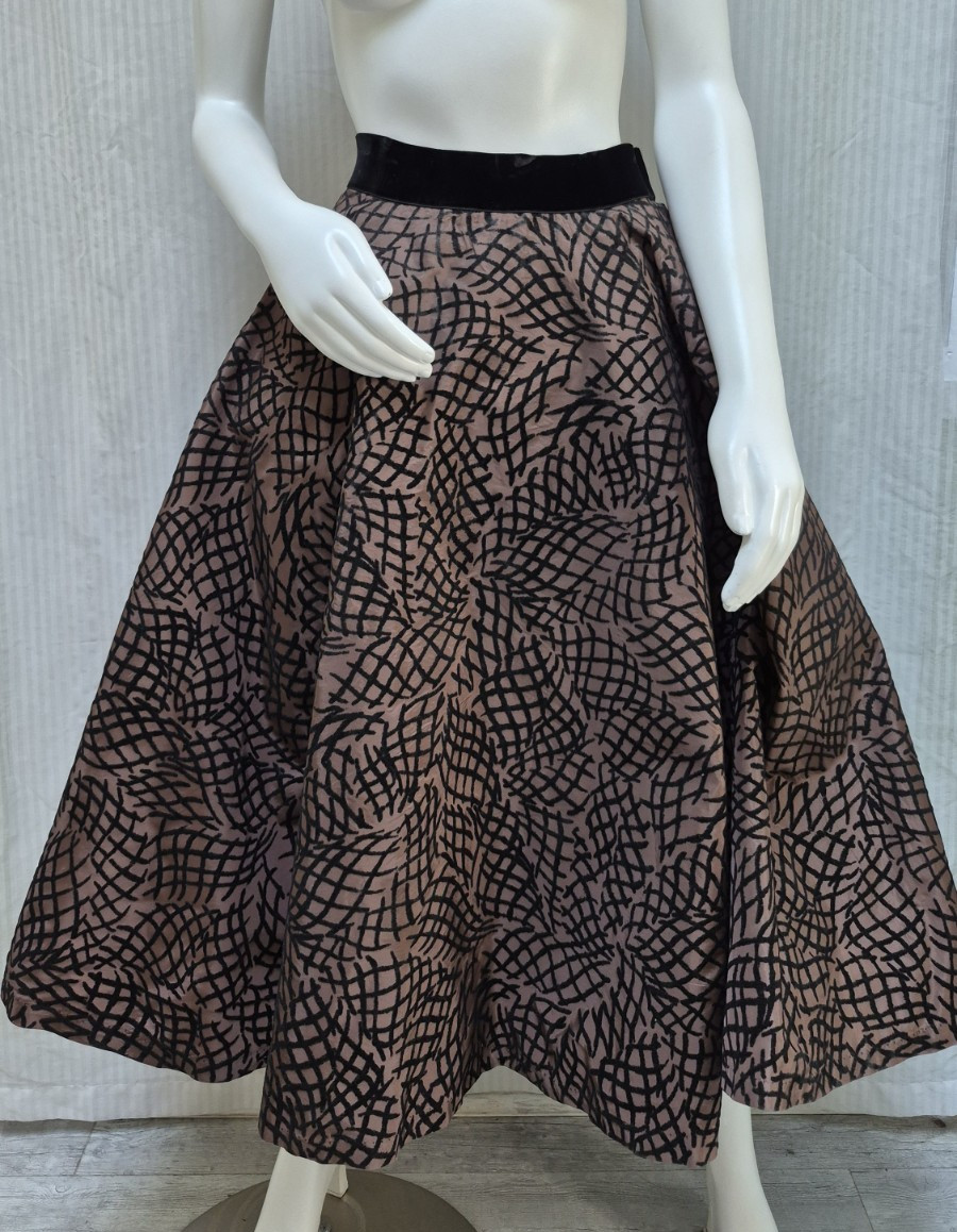 Vintage 50s Atomic Joe Davidson Originals Flocked Circle Skirt MidCentury – M/L
