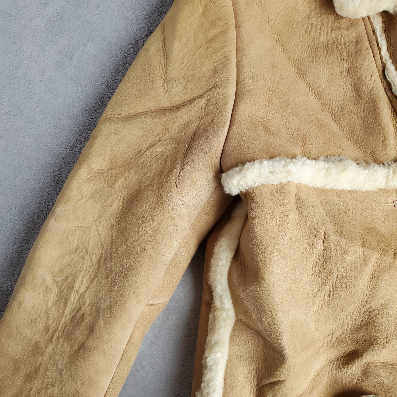 Vintage Knight Tailors Shearling Sheepskin Coat Genuine 70s Rancher Womens 10