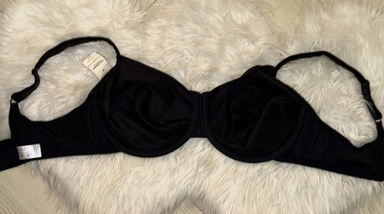 Vintage Vtg Vassarette 75-844 Second Skin Satin Bra UW Womens 42DD Black New Nwt