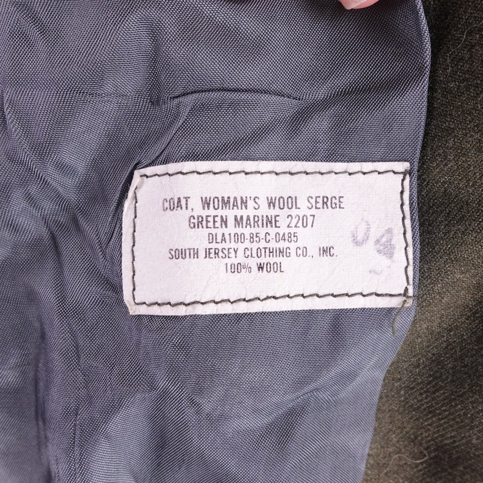 Vintage 1985 USMC Marine Corps Wool Serge Ike Jacket Green Womans 12s