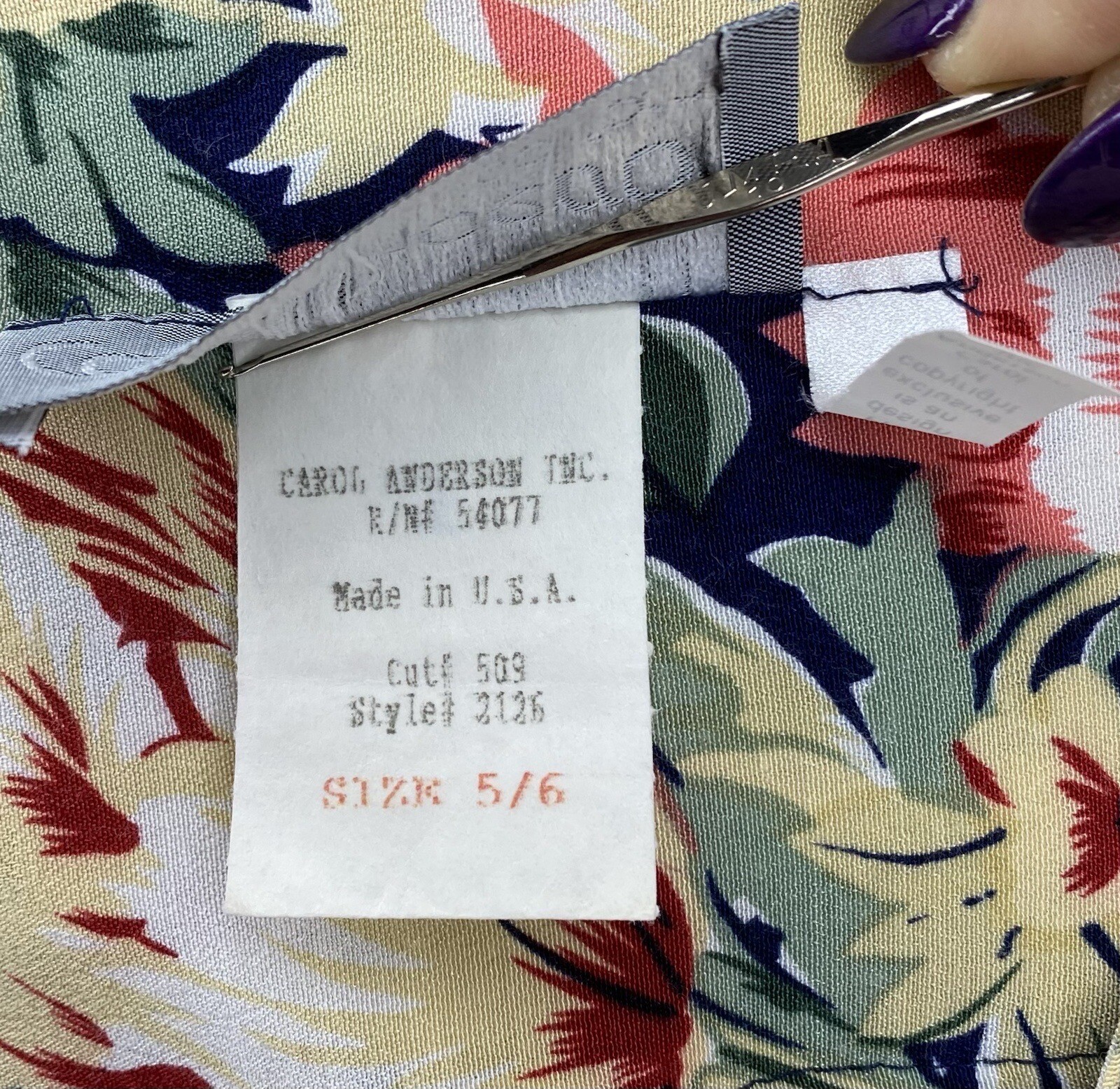 1980s Carol Anderson A-Line Shirt Dress Belted Floral Spring Casual Rayon 5/6