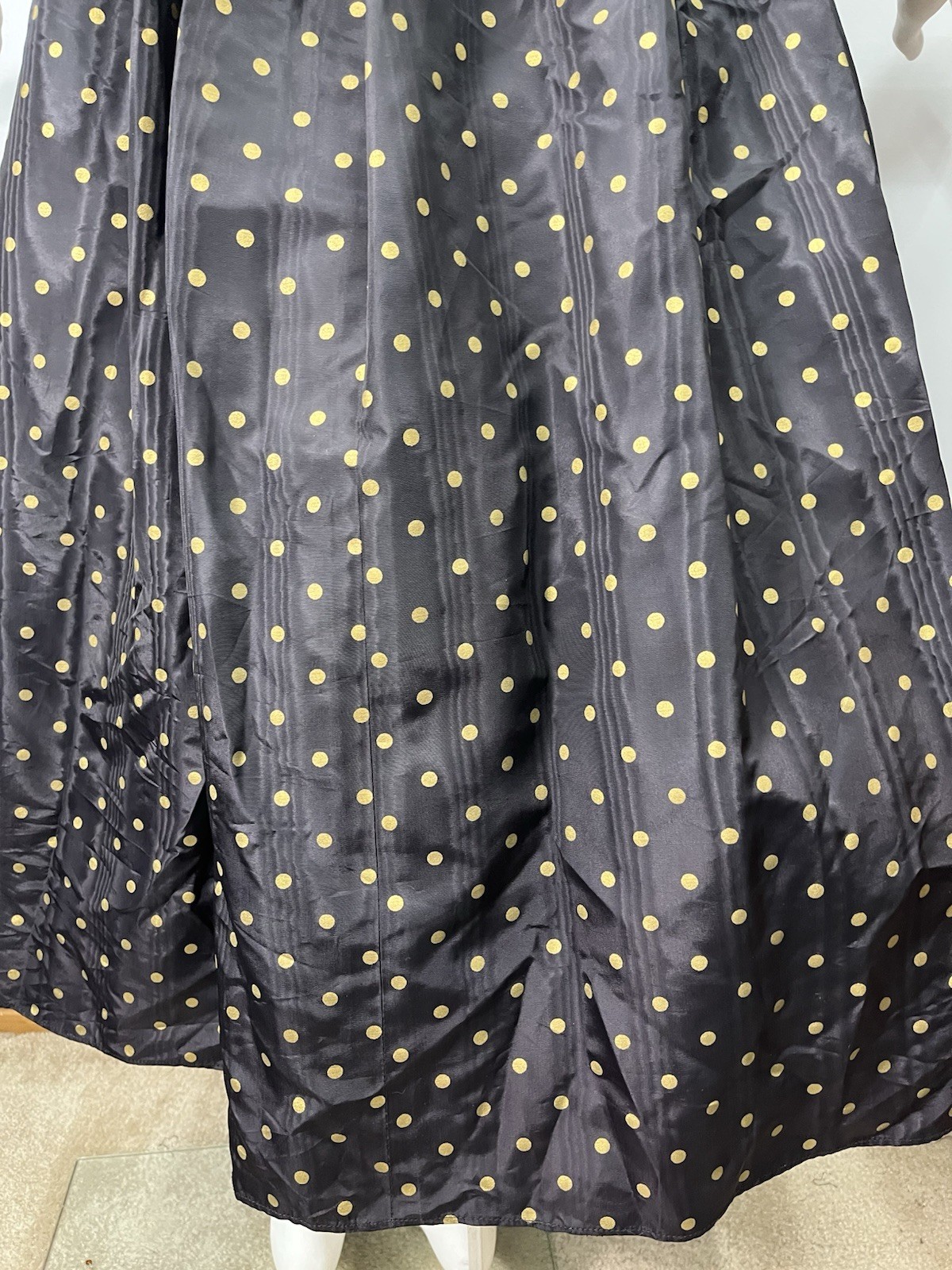 Vtg Scott McClintock Gunne Sax Black Gold Velvet Tafetta Gown Dress Crinoline M