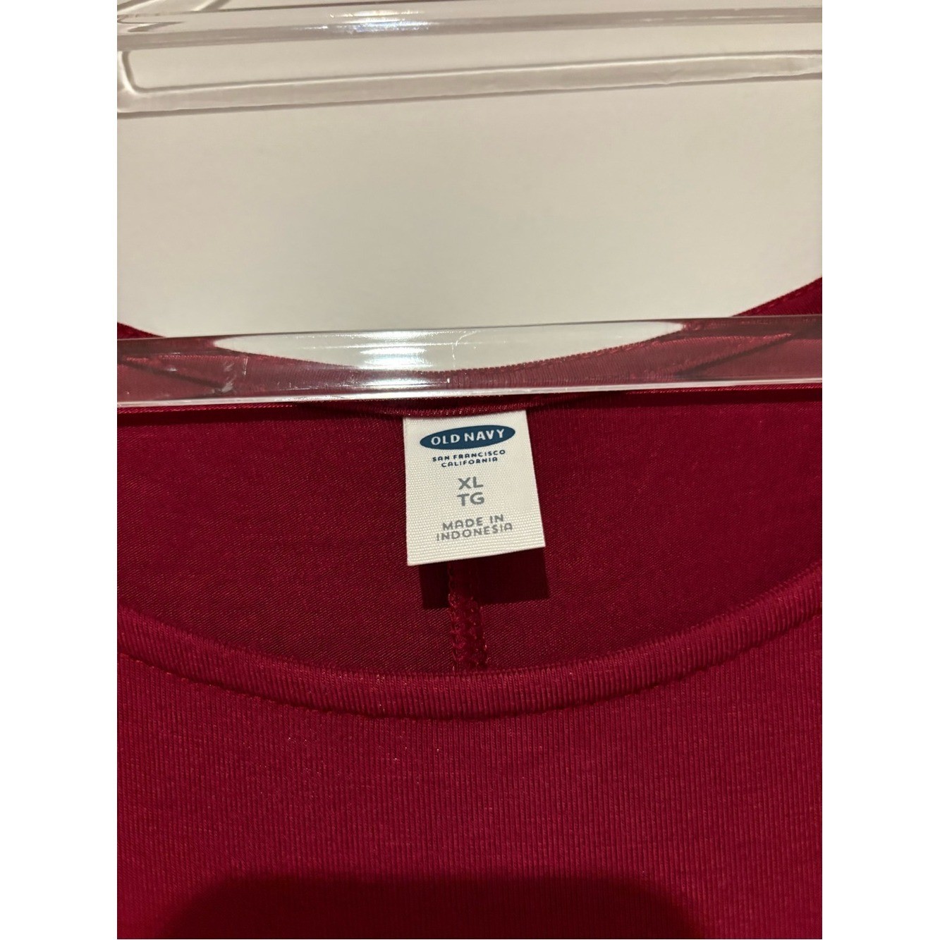 Old Navy Long Sleeve knit swing dress gosh garnet red size XL