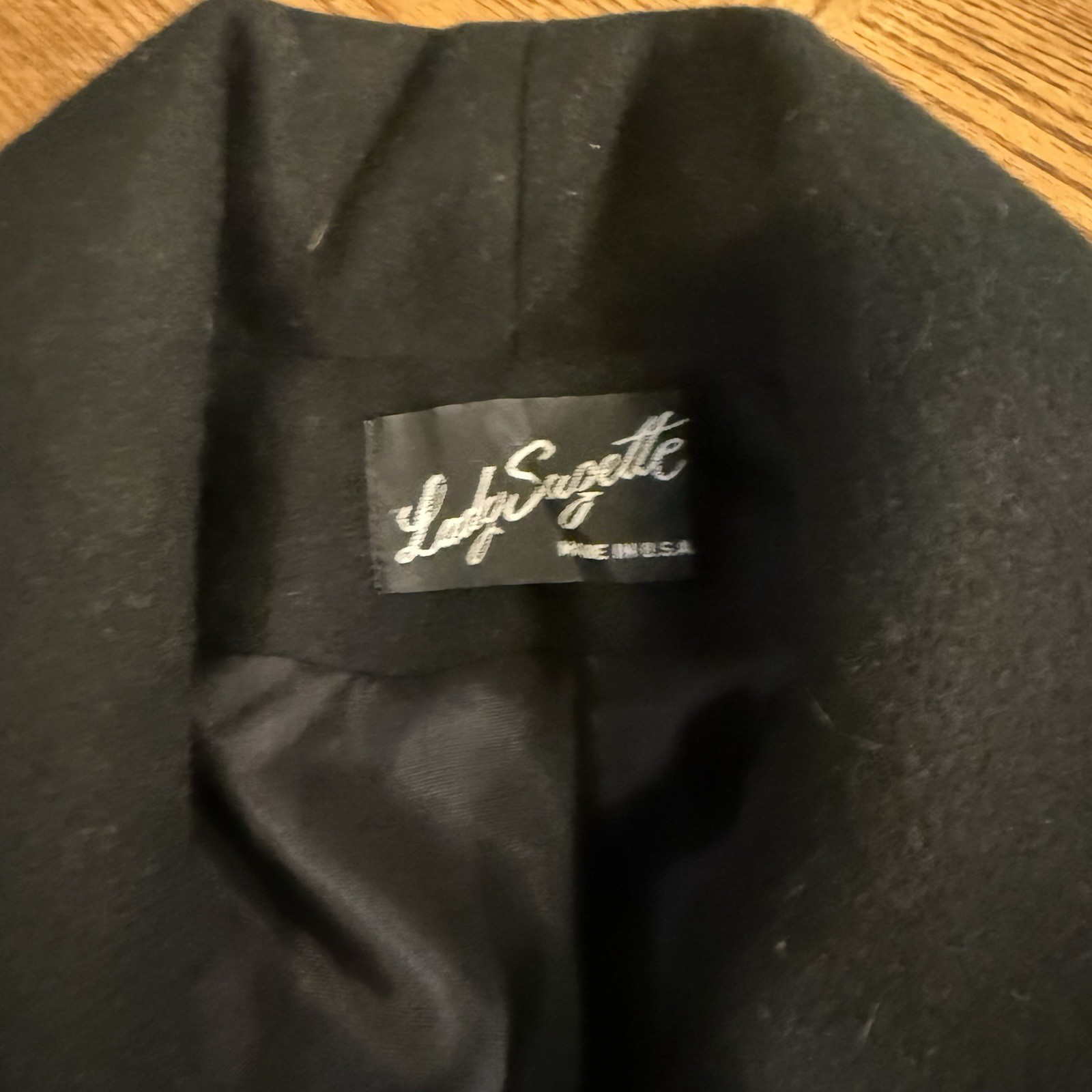 Vintage Lady Suzette Cotton Coat Women’s Large Floral Stitch Collar USA Elegant