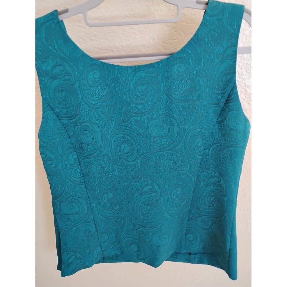 Vintage y2k floral 90s party whimsygoth glam light academia vampy preppy tank🩵