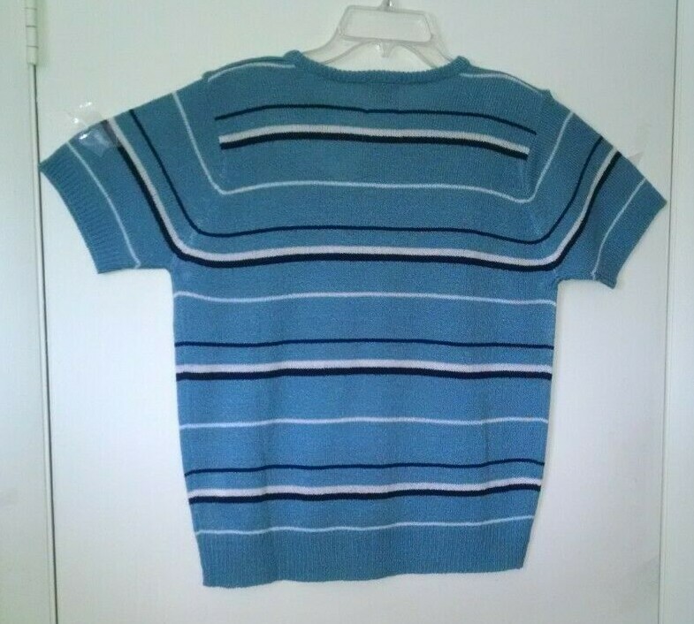 Women’s Vintage TR Bentley SS Strip Knit Sweater Sz M 100% Acrylic Made USA