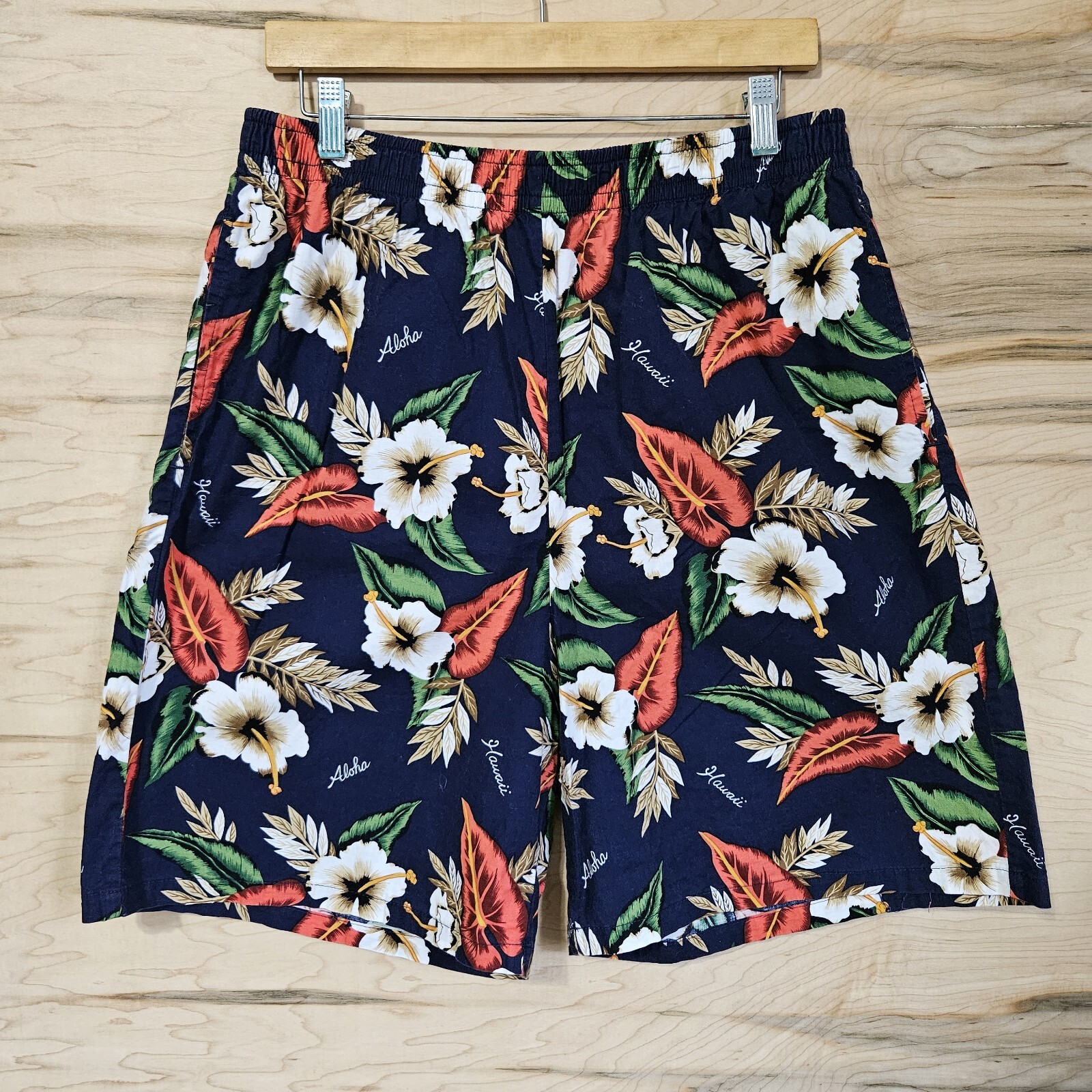 Shannon Marie Vintage 90s Hawaiian Style Hibiscus Floral Cotton Shorts Womens XL