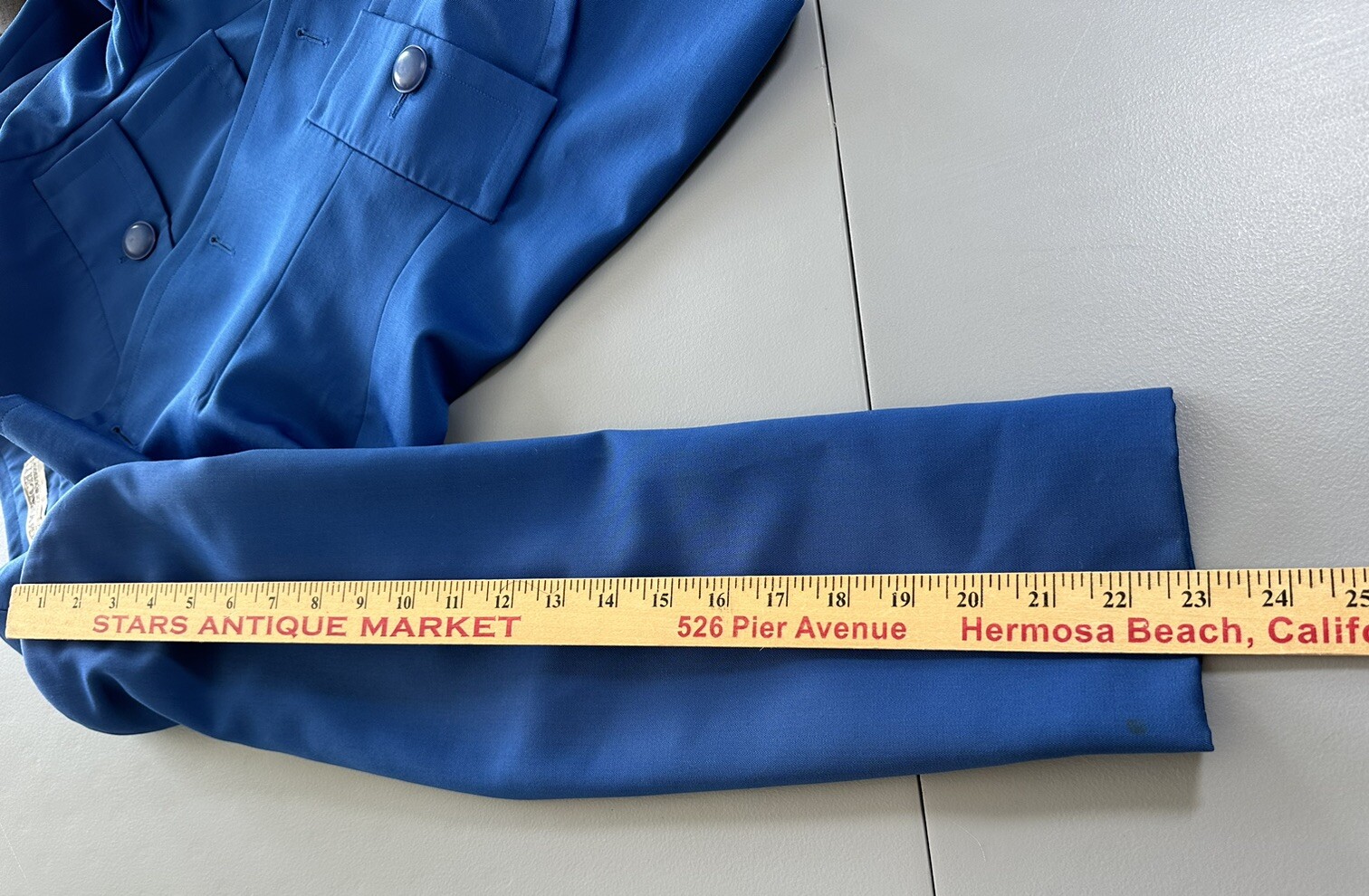 Vintage Givenchy 90’s Cropped Jacket Wool Exterior Silk Interior Electric Blue