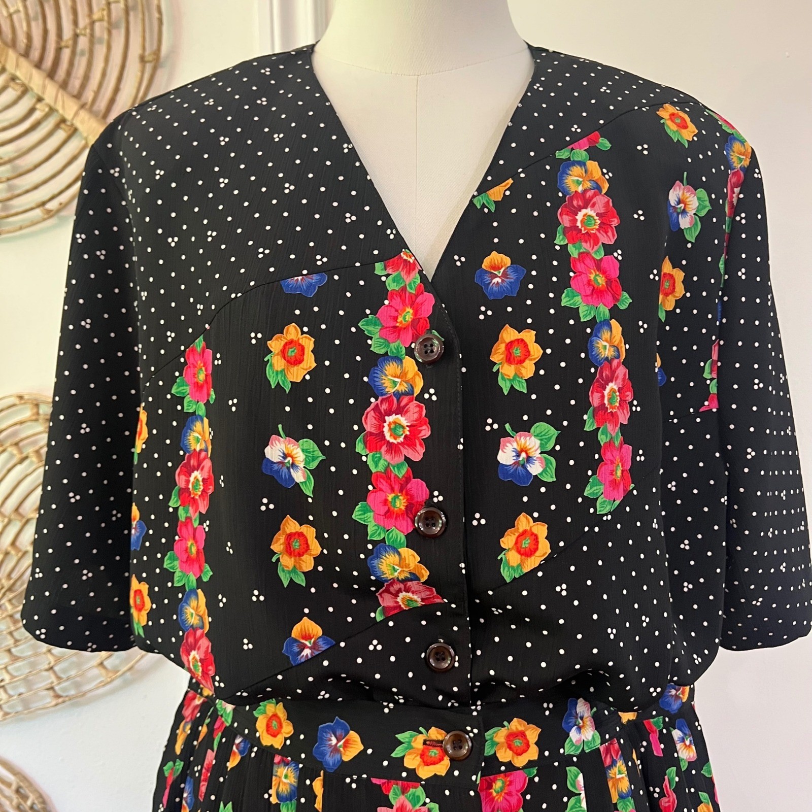 Vintage Napa Valley Floral Two Piece Matching Set Cottagecore Teachercore L 18