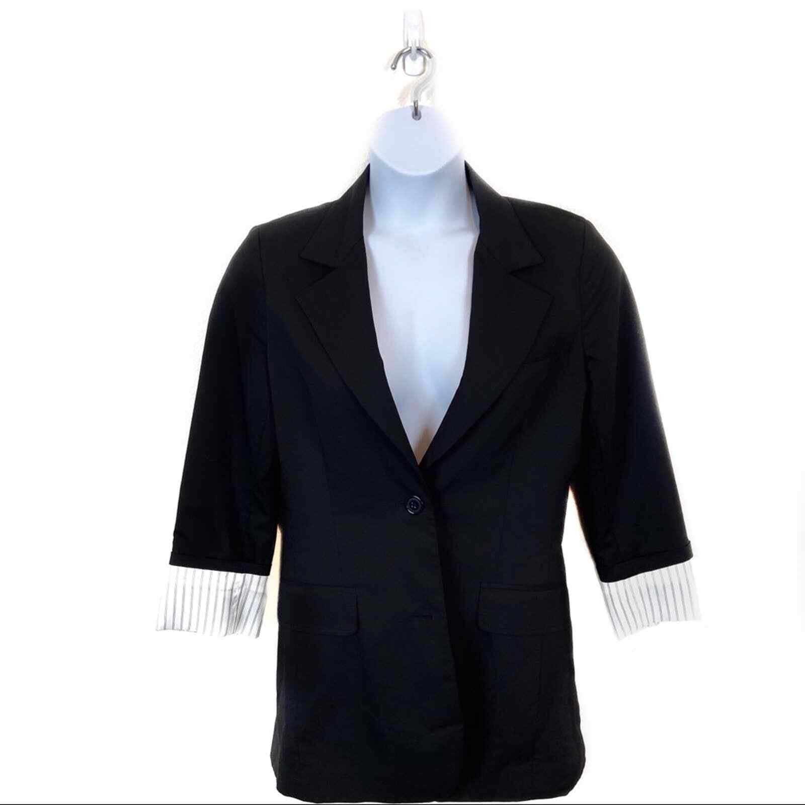 Allen Schwartz Blazer Women’s Size 8 Stretch Two Button Vintage 90’s Black