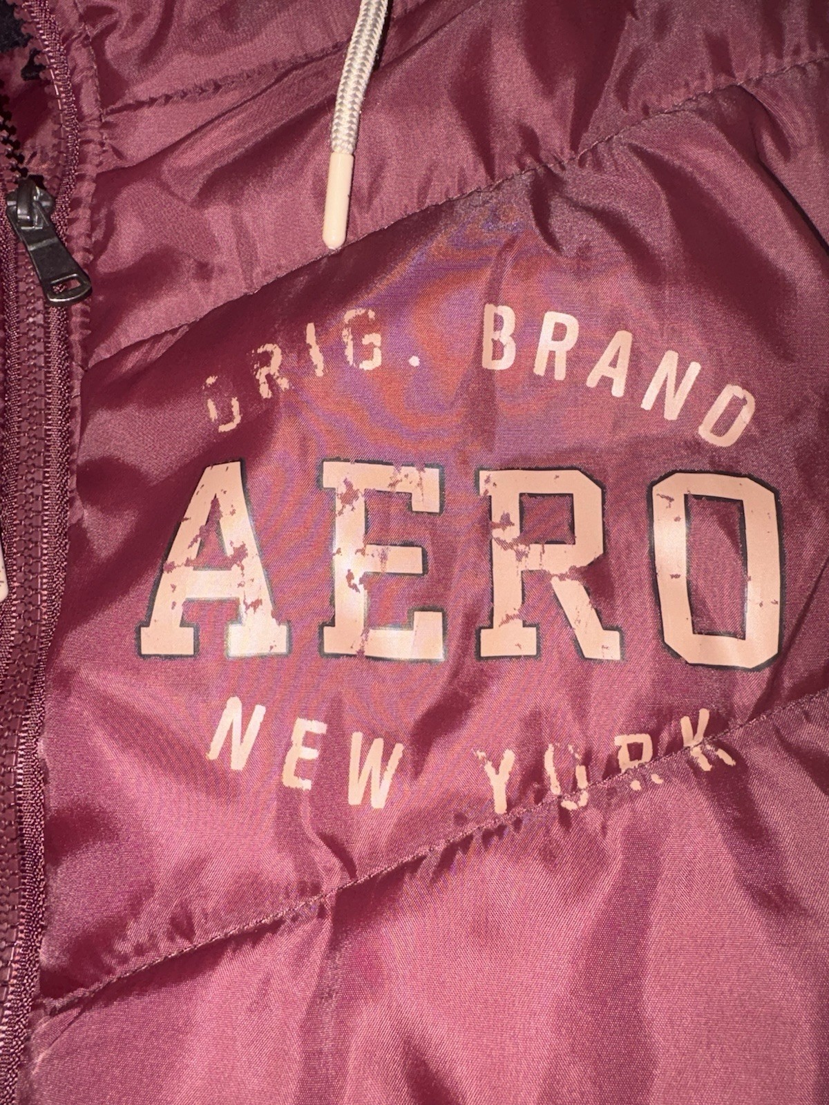 Y2K Vintage Aeropostale Distressed Bomber Hoodie Puffer Jacket Size XL Hoodie