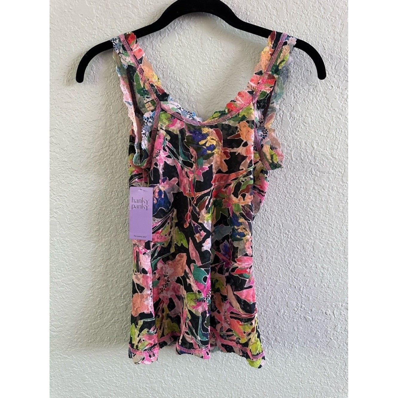 Hanky Panky Signature Lace Printed Camisole XS NWT Floral Unlined Cami